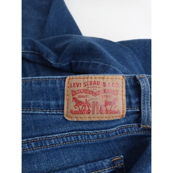 Levi's 711 Womens Dark Wash Distressed Whiskered Skinny Jeans Size 31 - Picture 6 of 10